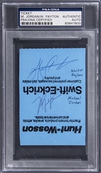 1988 Michael Jordan/Walter Payton Dual Signed Beatrice Western Open Golf Ticket Stub - PSA/DNA AUTHENTIC